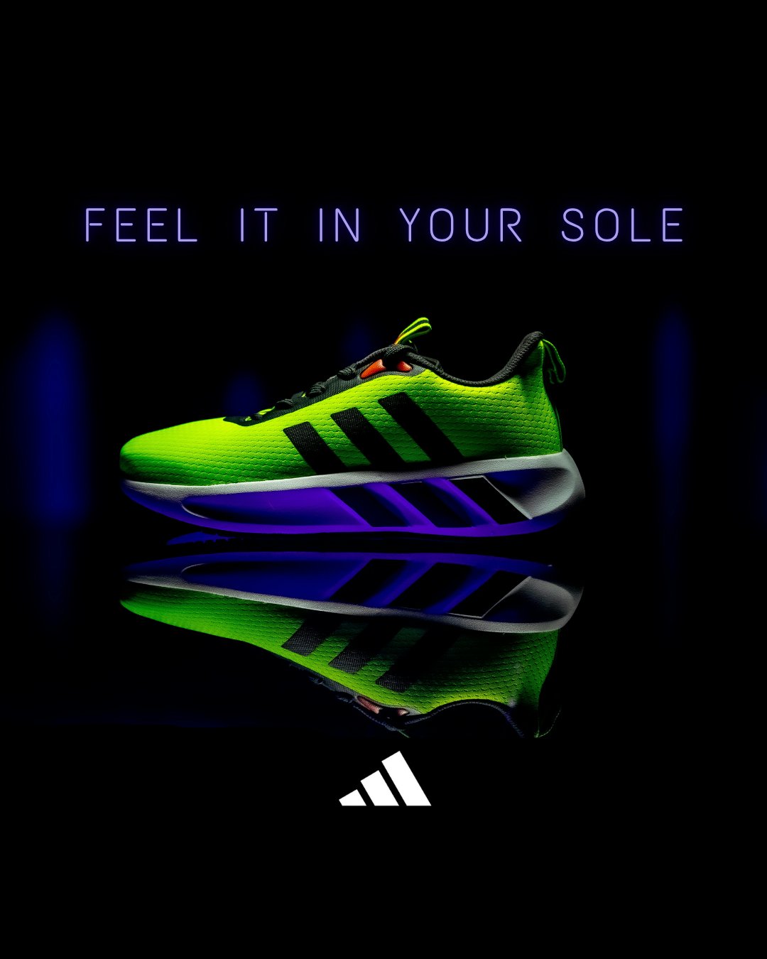 Adidas mock social media ad designed by Anirika